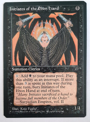  INITIATES OF THE EBON HAND (V.2)  FALLEN EMPIRES 1994  NM  BLACK  MAGIC MTG
