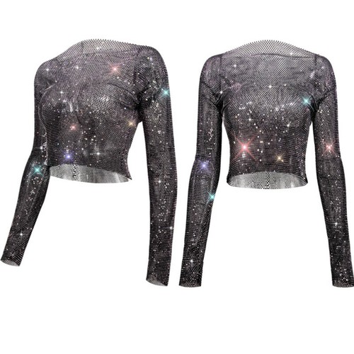 Sexy Glitter Mesh Metal Rhinestone 