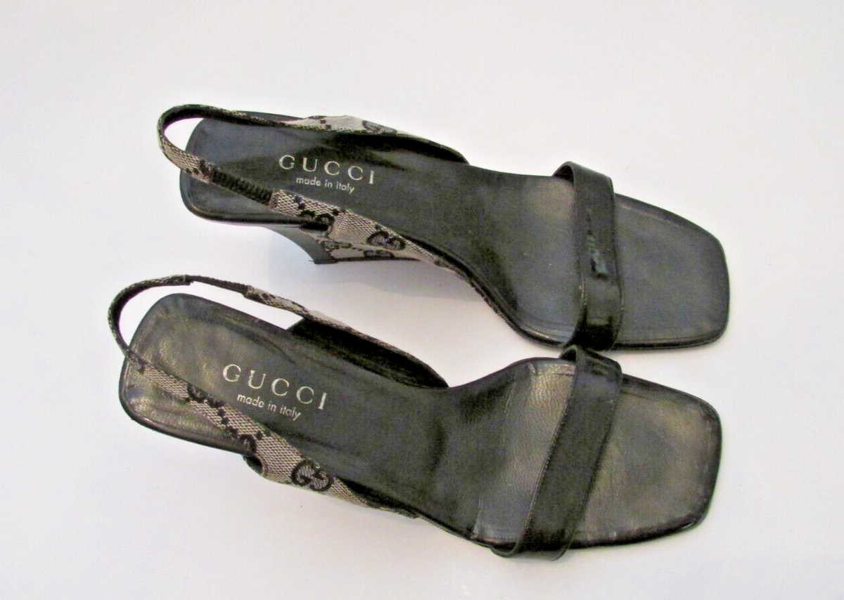 VTG Gucci Black Patent Leather GG Logo Monogram Printed VTG Gucci Black Patent Leather GG Logo Monogram Printed