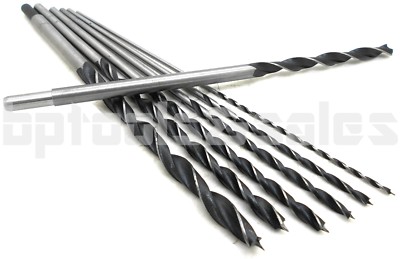 7pc 12'' Long HSS BRAD POINT WOOD DRILL BIT SET 1/8 3/16 1/4 5/16 3/8 7/16 1/2''