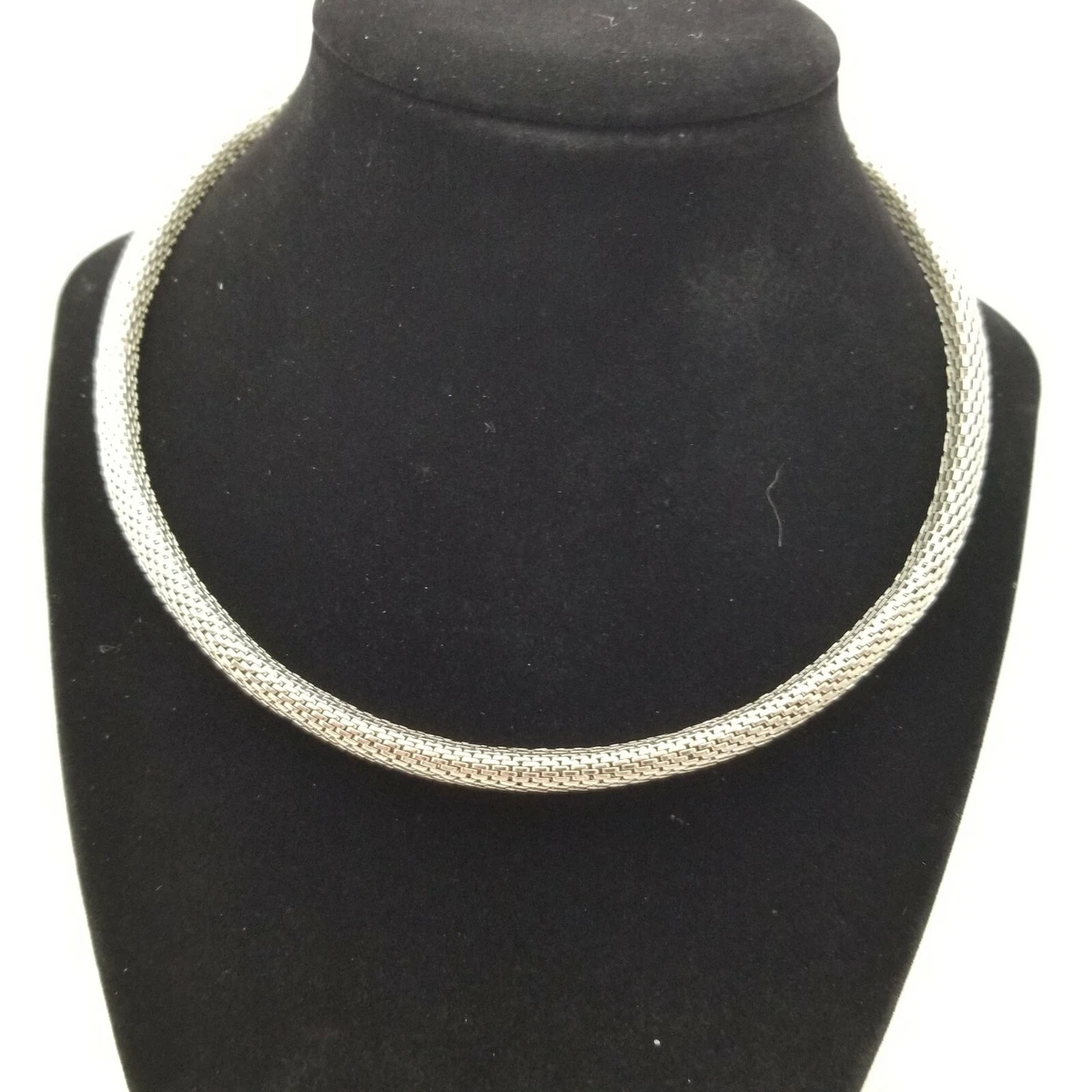 Silver Tone ROUND MESH Choker Necklace BOHO Classic Work Date