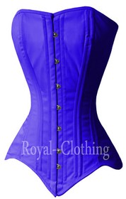 Heavy Duty Double Steel Boned Long Line Overbust waist Trainer Cotton Corset