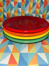 NEW FIESTA set 4 SALAD APPETIZER PLATES MIXED colors 7.25"  FIESTAWARE FREE SHIP