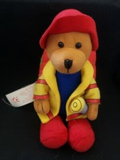 SoftPlay Plush Fireman Bear's Storybook, Teddy Bear w/Cloth Backpack Book, 2002