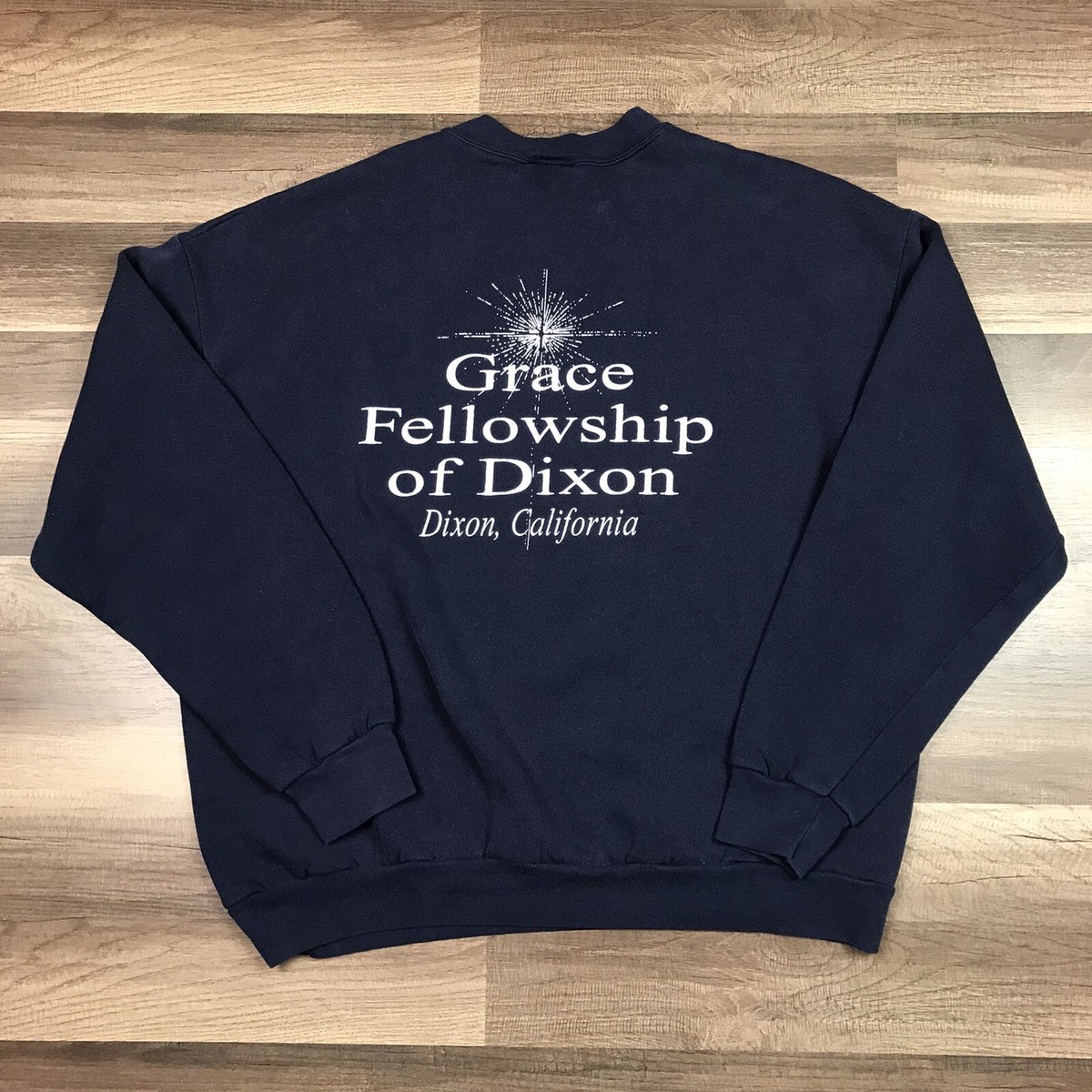 VTG 1999 Christmas Wise Men Religious Jesus Lee Crewneck Navy