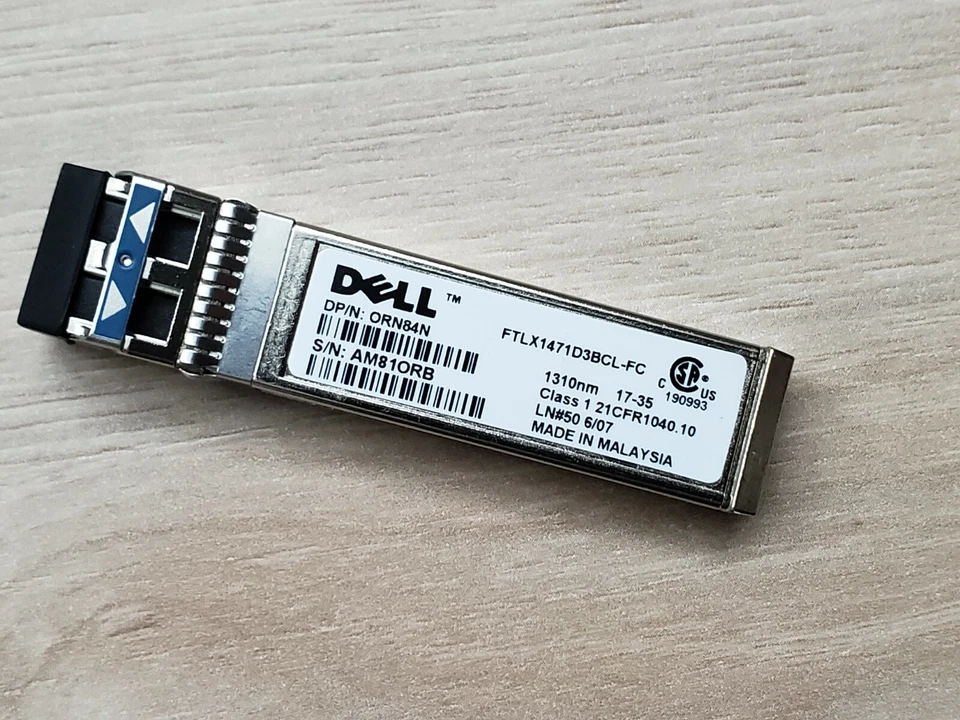 Dell SFP-10G-LR 0RN84N FTLX1471D3BCL-FC 10GE 10km 1310nm SMF Transceiver module - Bild 2 von 3
