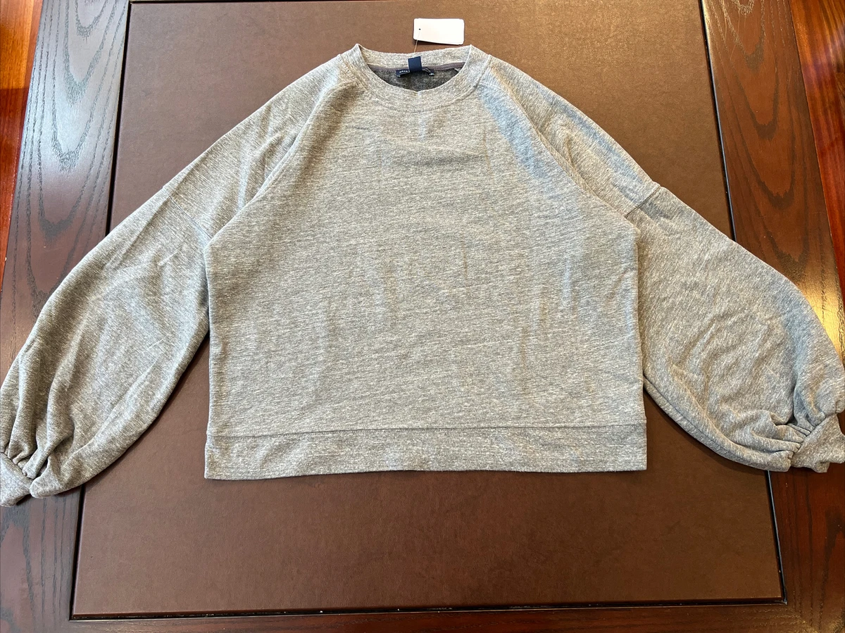 NWT Saks Fifth Avenue Basic Pullover Gray Sweatshirt XS