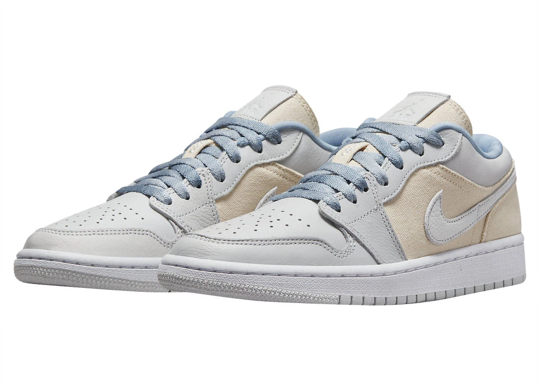 Nike Wmns Air Jordan 1 Low SE Sail Canvas Grey Women Unisex Casual DQ4151 500