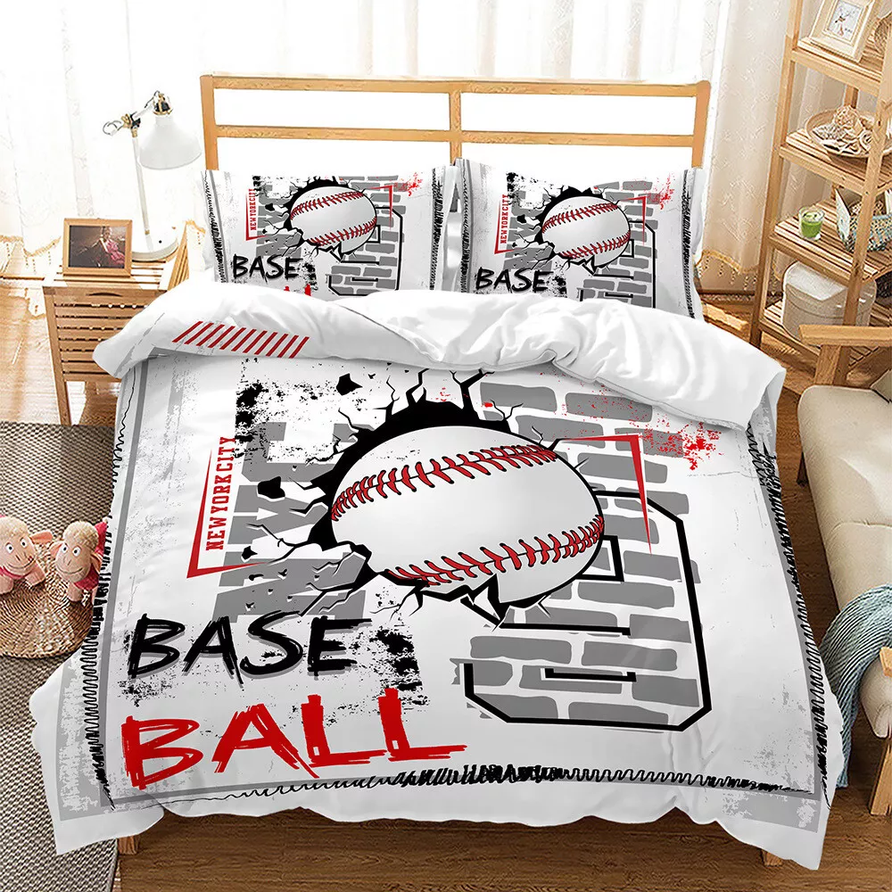Twin size top baseball bedding