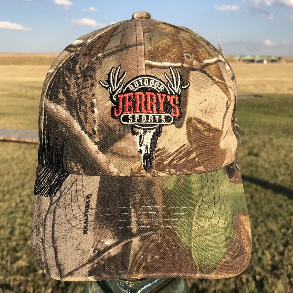 New Jerry's Outdoor Sports Real Tree Camo Baseball Hat Cap Great