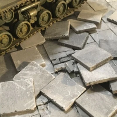 GERO DESIGN Steinplatten grau 1:35 - 50 Stück - Modellbau & Diorama Landschaft Zubehör