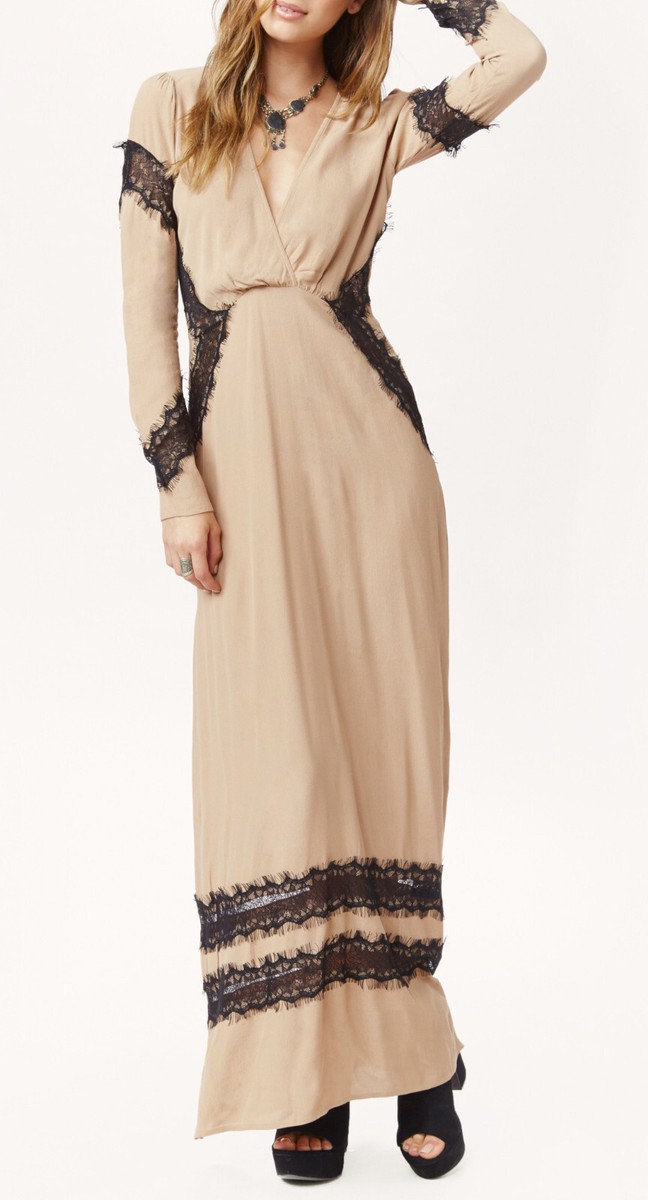 for love and lemons long sleeve maxi dress For Love & Lemons