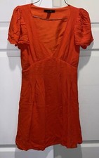 Forever 21 Adult Women's Size Small S Red V-neck Short Sundress Skater