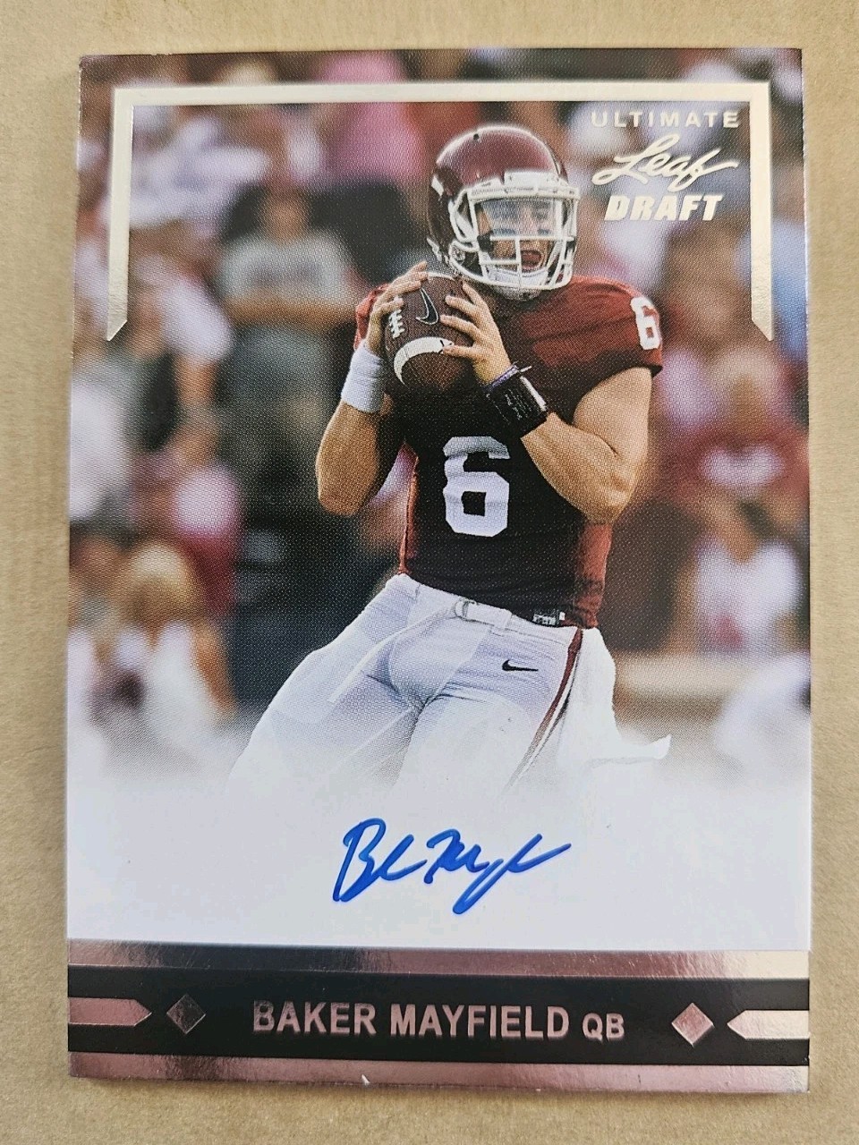2016 Leaf Ultimate Draft 1991 Rookie Baker Mayfield #GLR-BM1 Auto On Card Auto