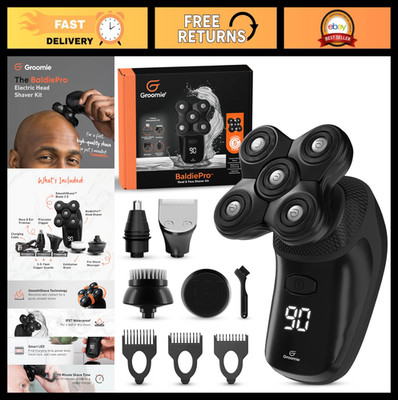 Cordless Bald Head Shaver Kit - Ergonomic Waterproof Electric Razor for Men