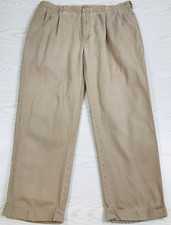 Vintage Polo Ralph Lauren Pleated Chino Pants Men 38x29 Hammond Beige Cuffed Y2K