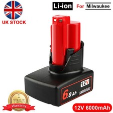 Battery Fit For Milwaukee for M12 LI-ION 3.0Ah 6Ah High Capacity 12V 48-11-2402