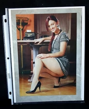 Vintage Glamour Magazine Ad - Stockings Heels Pinup Photo Art Pamela - LS-58