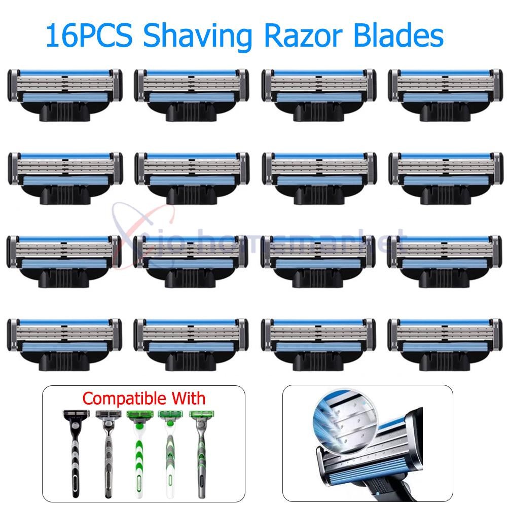 16PCS Shaving Razor Blades Refills Compatible With GiIIette Mach3 Turbo/Sensitiv