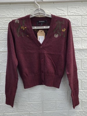 New Disturbia Dandelion Embroidered Pointelle Knit Cardigan Women's US Size S