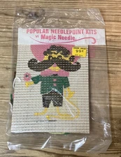 VTG Popular Needlepoint Kits By Magic Needle Mexican Sombrero Large Mustache NIP