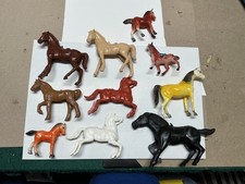 LOT OF TEN PLASTIC HORSES, FROM THE 1960's