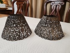 Antique Tin Ornate Lamp Candle Shade  Victorian Style