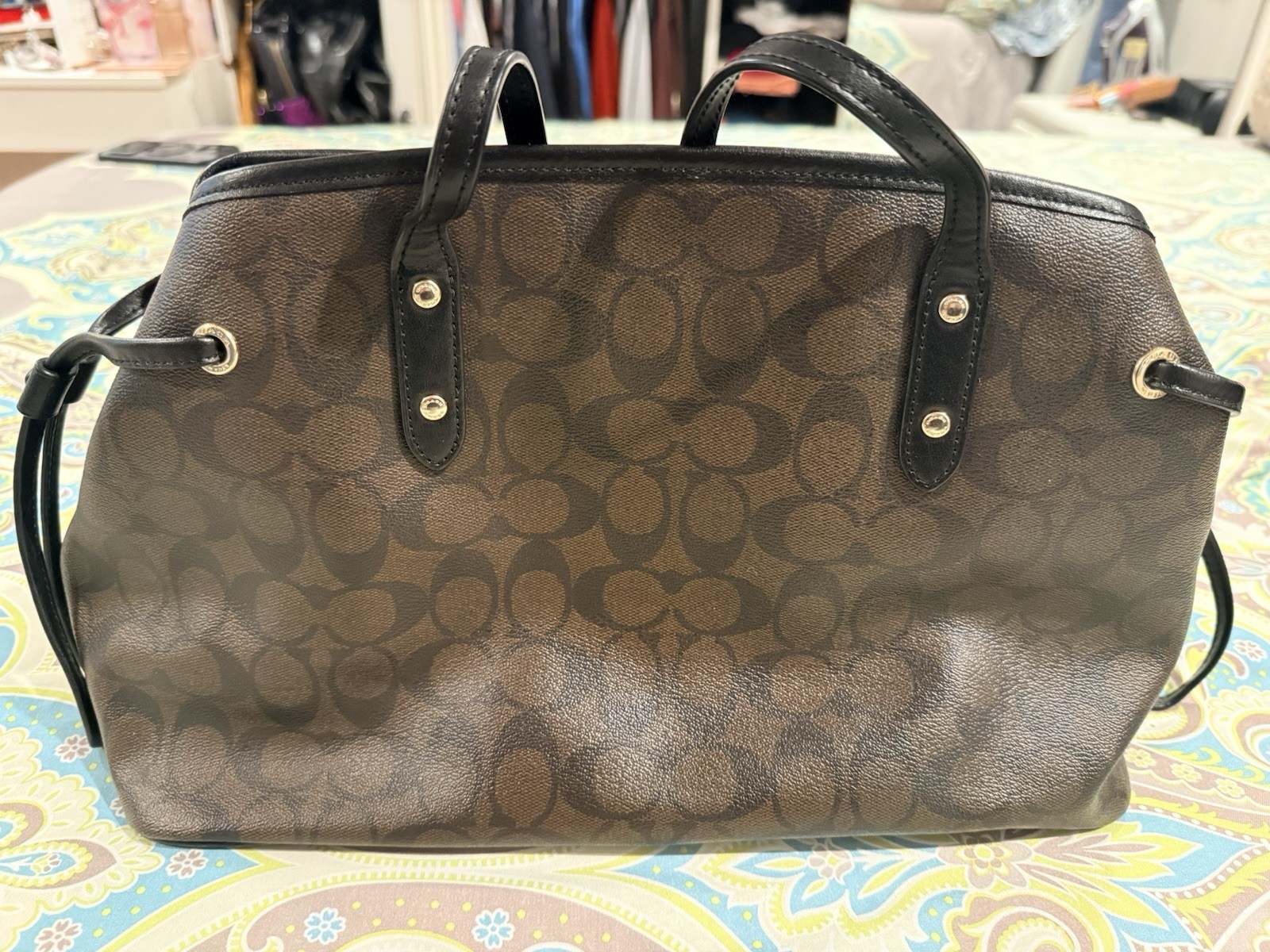 Coach Drawstring Signature Drawstring Carryall Sh… - image 3