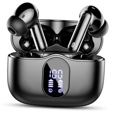 Wireless Earbuds, Bluetooth 5.4 Headphones Bass Stereo/Clear Calls Black