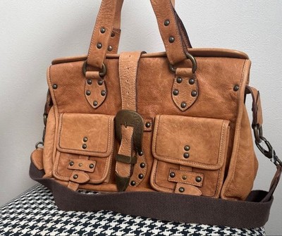 ROBERTO MENGONI Boston Bag Leather Brown Vintage From Japan