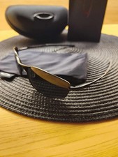 Oakley Whisker Oval Men Sunglasses Black Metal Frame Black Prizm Polarized Lens!