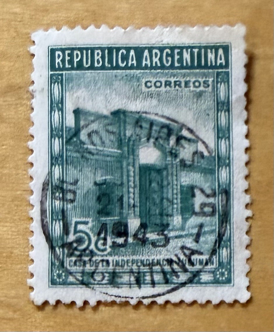 ARGENTINA Postage Stamp Independence House "1943 Green" 5c