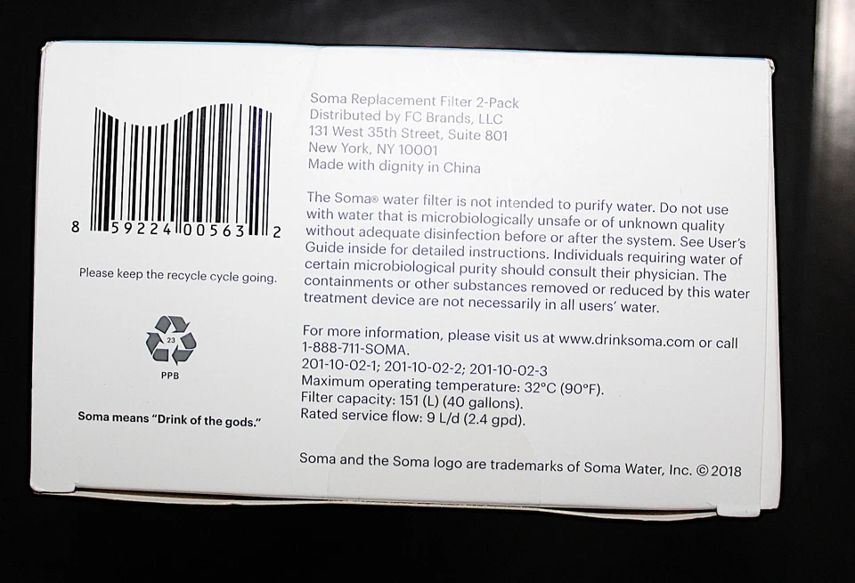 6 SOMA Sustainable Water Filters – 2 Pack x 3 (6 filters) New Sealed - Image 3 of 4
