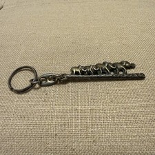 Elephant Key Chain Key Ring Family Herd Walking Metal Gold