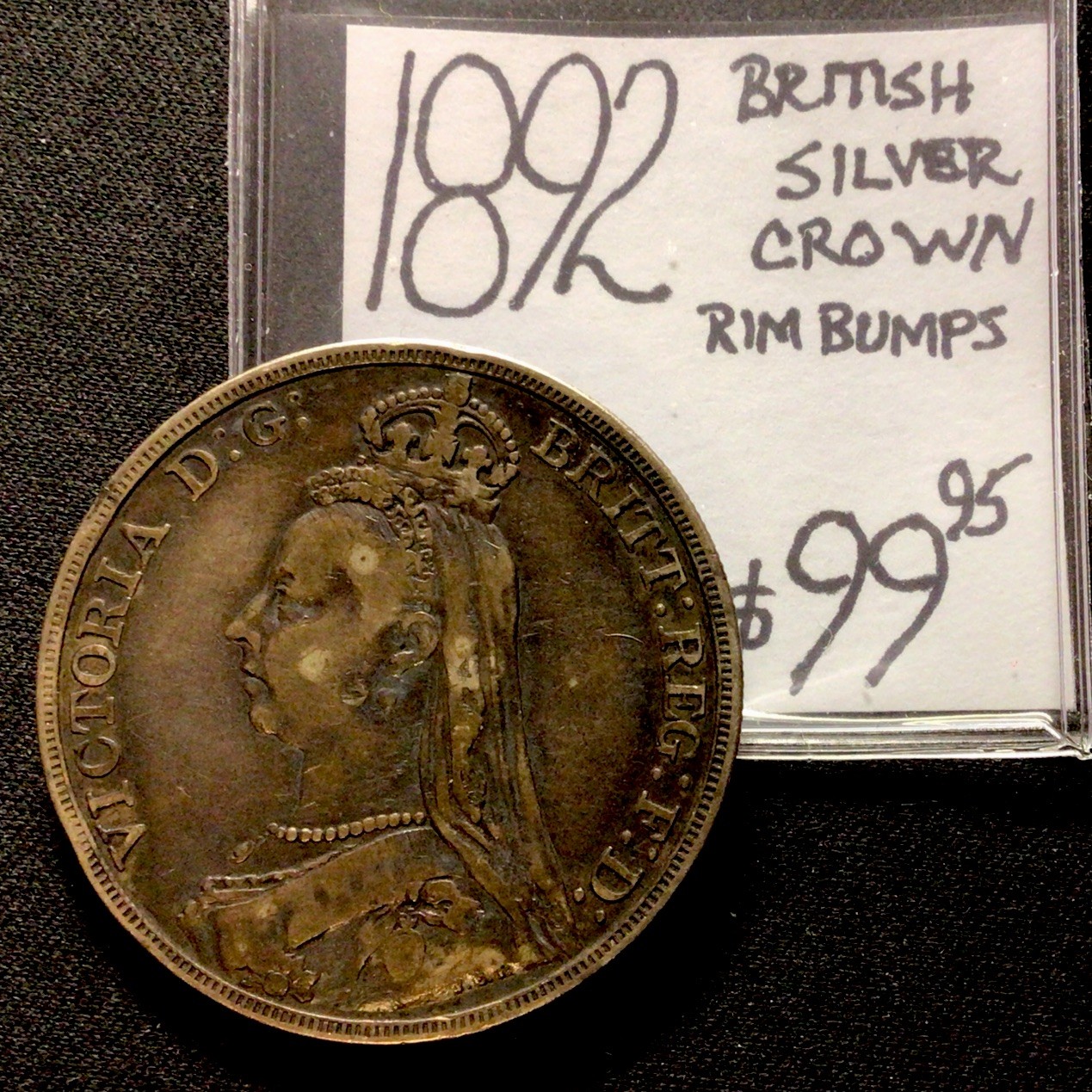 1892 British Silver! 1 Crown! Rim Bumps. ENN Coins | eBay
