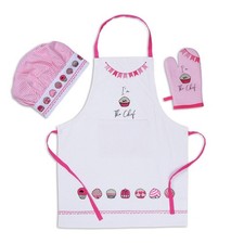 3 PCS Adjustable Kitchen Apron And Chef Hat Oven Mitts Set Cooking Baking