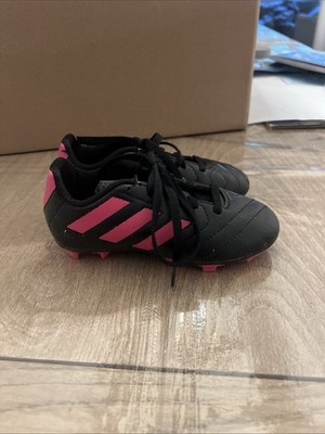 Adidas Black/Pink Sz 11K Kids Sports Predator Soccer Cleats Shoes PBB698007 GUC