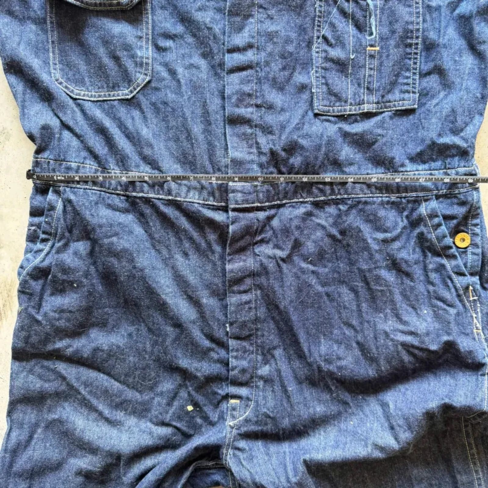Vintage LVC Levi's Selvedge Denim Coveralls Donut Button WW2 SAMPLE GARMENT image 9