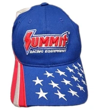 Summit Racing Equipment Hat Cap American Flag Strapback Adjustable 