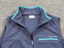 Columbia Jacket Womens Large Blue Vest Fleece Full Zip Outdoor Hike