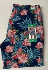 KIRKLAND Signature Mens Swim Short XL Trunks Comfort Waist/Liner Floral Hawaiian