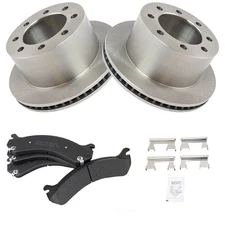 Disc Brake Kit-Semi-Metallic Brake Pad and Rotor Kit TRQ BKA10747