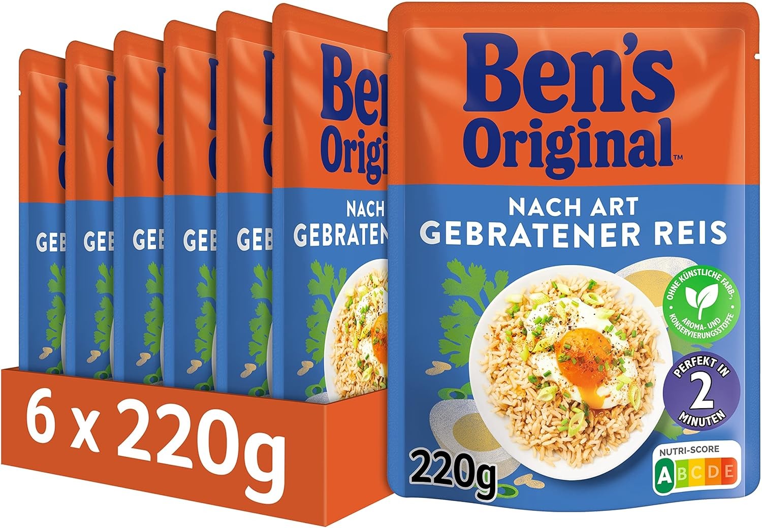 BEN'S ORIGINAL™ Express Gebratener Reis (6 x 220g) Für die Mikrowelle
