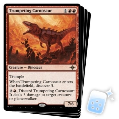TRUMPETING CARNOSAUR X4 The Lost Caverns Of Ixalan LCI Magic MTG