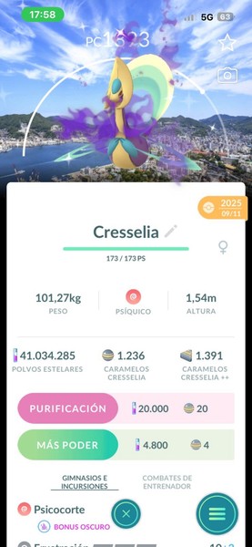 Pokémon GO Wild Área 2025: Nagasaki | ✨ Shiny Cresselia BG ✨ 20k Or 1M