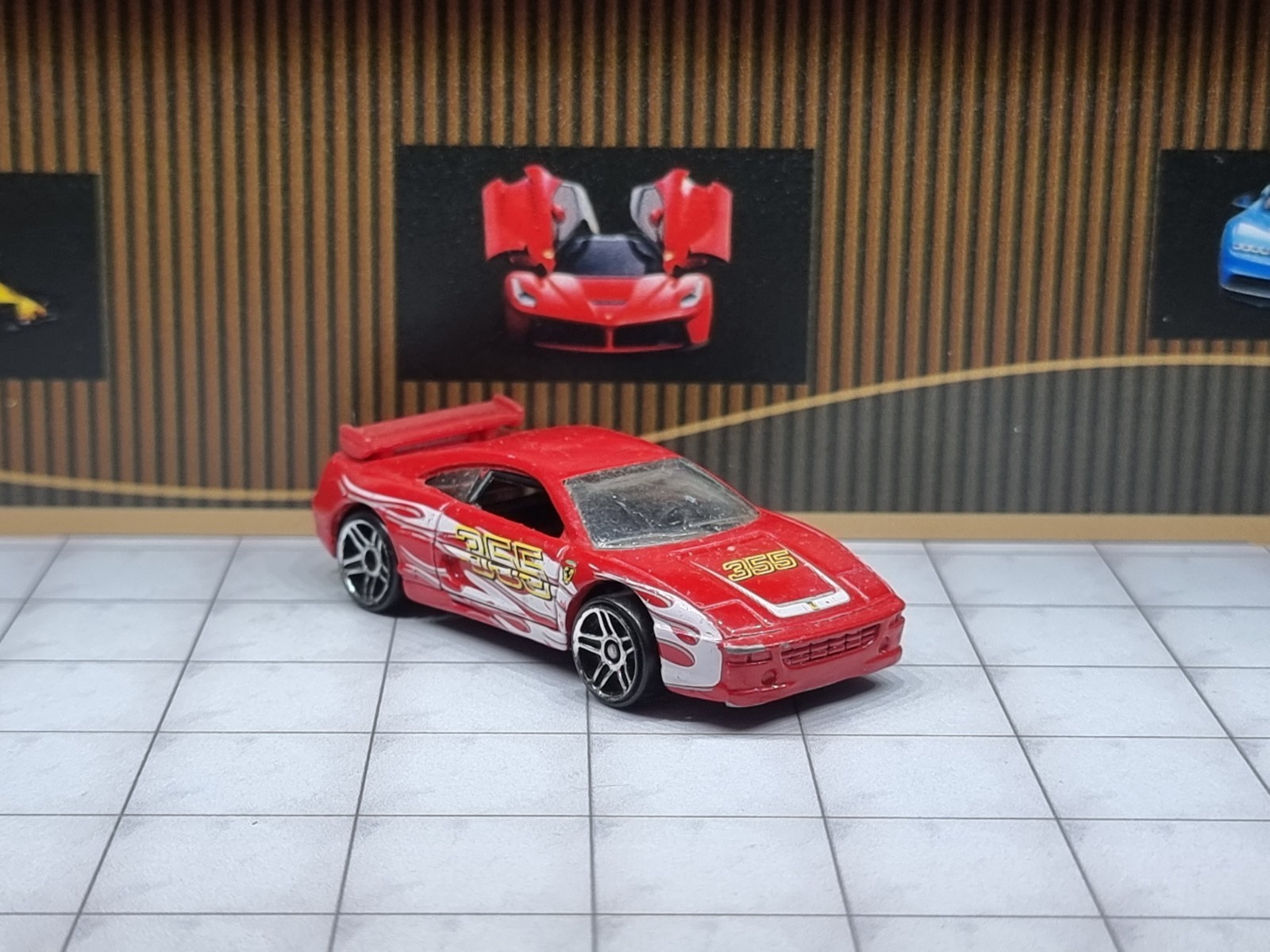 Hot Wheels Ferrari 355 Diecast Car - 1995 Model Series 10/12, 1:64 Scale (Yellow) - View #9