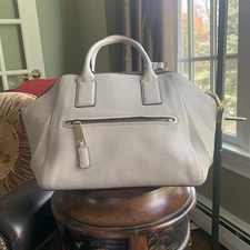 MARC JACOBS Incognito LEATHER Lt GREY TOP ZIP SATCHEL Doctors BAG PURSE Handbag