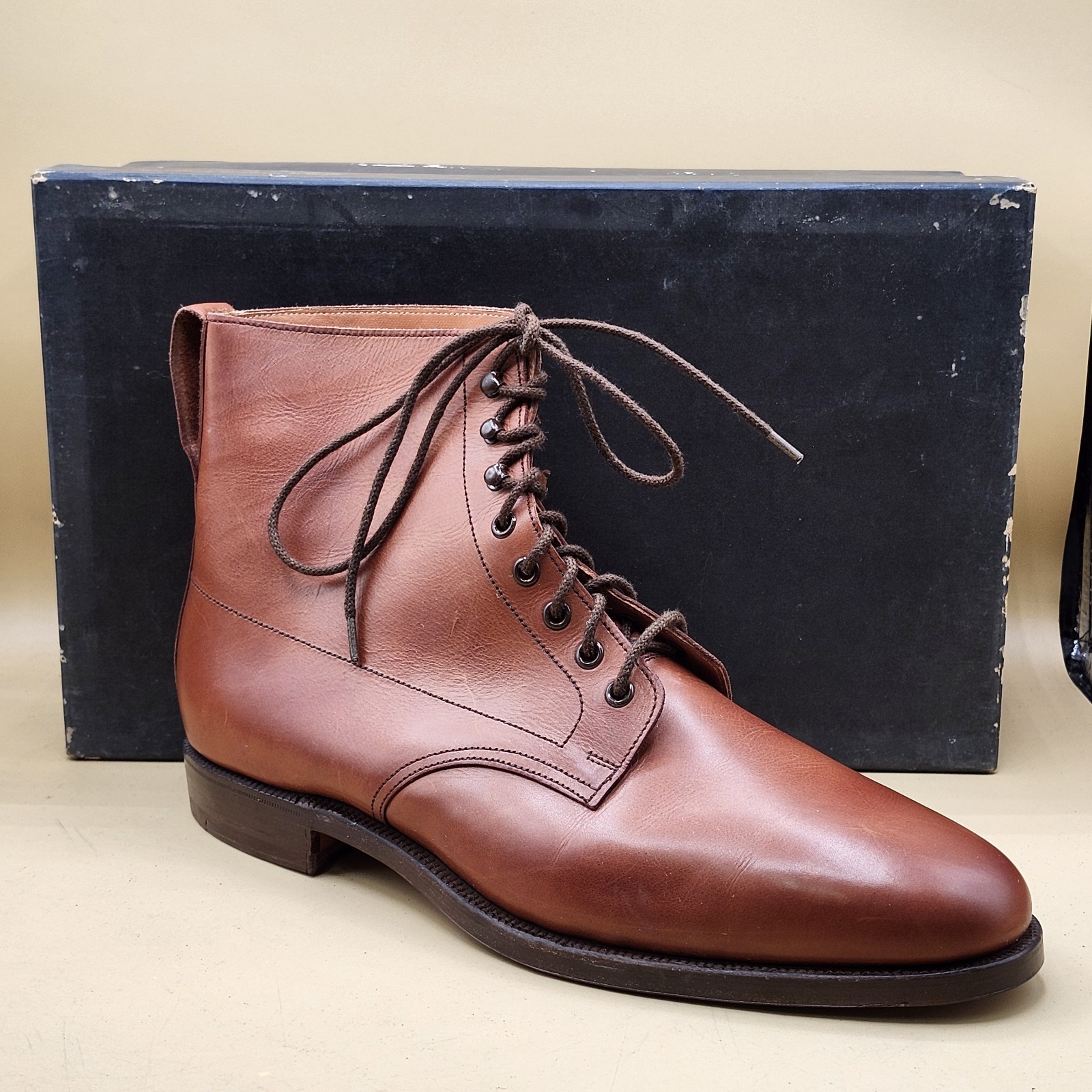 VTG Polo Ralph Lauren Benchmade England Crockett Jones Hightop Leather Shoes 10D