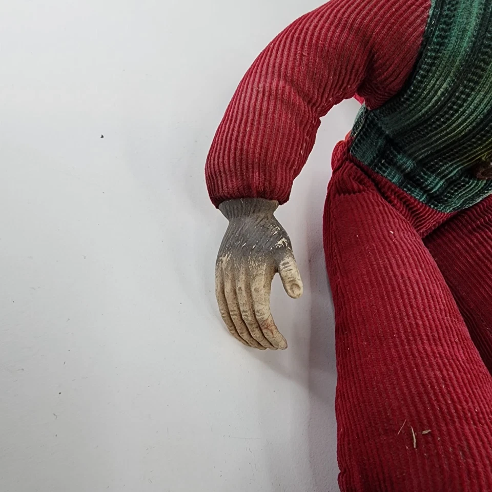 Muñeca mono Bellhop vintage años 40 traje de pana cabeza de goma estilo circo juguete Foto 4 de 4