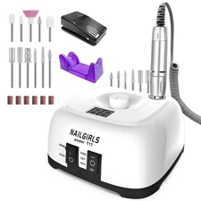 Electric Nail Drill Professional 35000RPM with Foot Pedal, Nail Drill Machine...